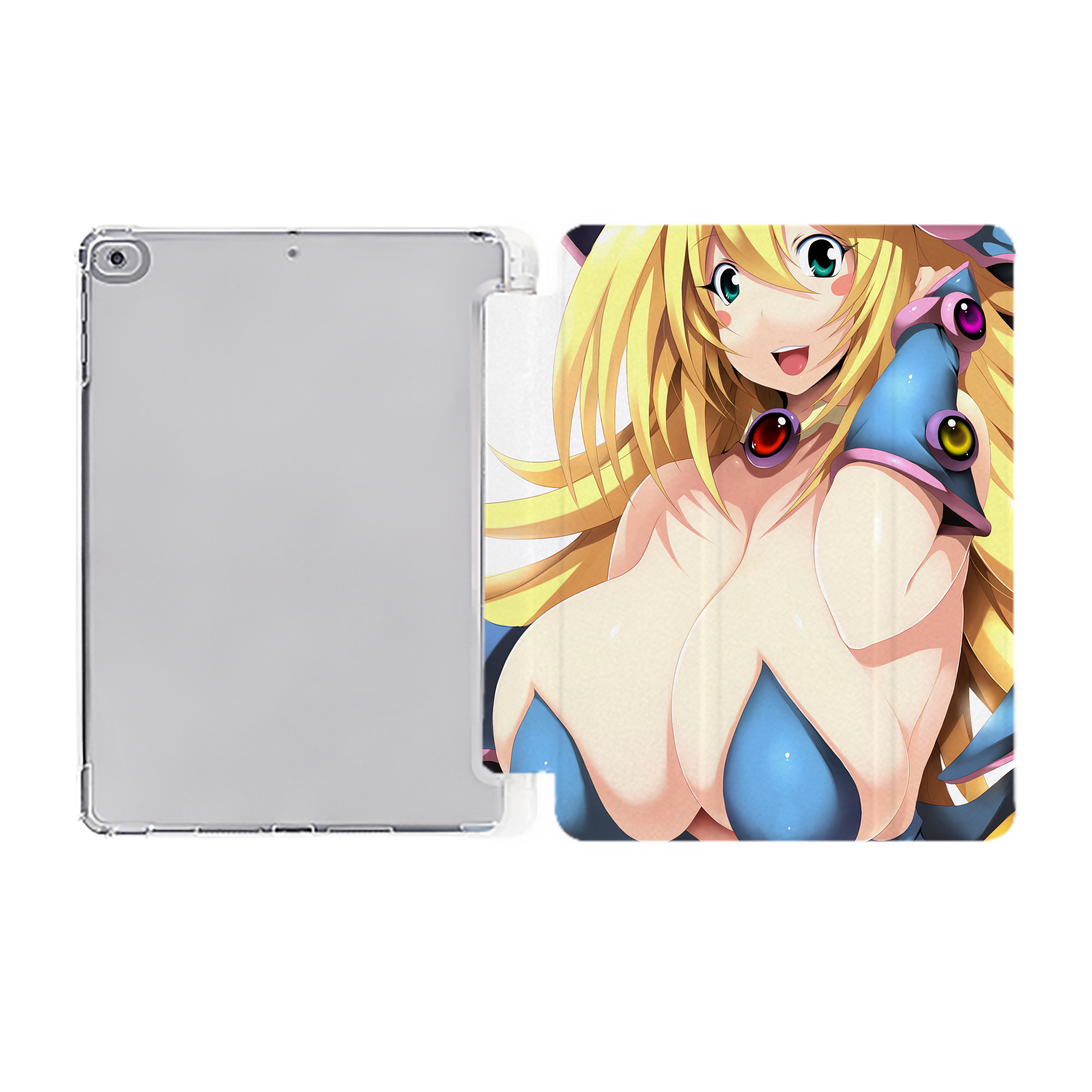 （画像用） 遊☆戯☆王 Yu-Gi-Oh! IPad ケース ペン収納付き 三つ折りスタンド PUレザー×シリコン 対応機種9.5/10.5/10.9インチ